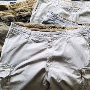 BUNDLE 5 IZOD Mens 40W Khaki Brown shorts- Bundle of 5